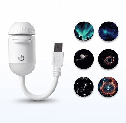 Velique Orbit galaxy projector casting a starry sky in a dark room